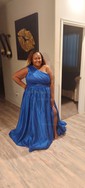 Ball Gown One Shoulder Satin Prom Dresses With Ruched
