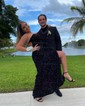 Sheath/Column Strapless Sparkly Velvet Sequin Prom Dresses