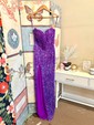 Sheath/Column Strapless Sparkly Velvet Sequin Prom Dresses