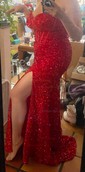 Sheath/Column Strapless Sparkly Velvet Sequin Prom Dresses