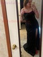 Sheath/Column Cowl Neck Sparkly Sequin Prom Dresses With Ruched