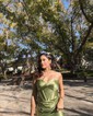 Sheath/Column Strapless Satin Corset Prom Dresses With Ruched