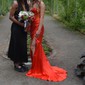 Sheath/Column Strapless Satin Corset Prom Dresses With Beading