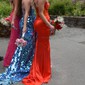 Sheath/Column Strapless Satin Corset Prom Dresses With Beading