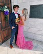 Black Mermaid Scoop Neck Backless Tulle Prom Dresses With Appliques