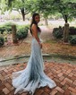 Black Mermaid Scoop Neck Backless Tulle Prom Dresses With Appliques