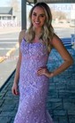 Black Mermaid Scoop Neck Backless Tulle Prom Dresses With Appliques
