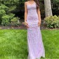 Mermaid Scoop Neck Backless Tulle Prom Dresses With Appliques