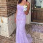 Mermaid Scoop Neck Backless Tulle Prom Dresses With Appliques