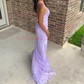 Mermaid Scoop Neck Backless Tulle Prom Dresses With Appliques
