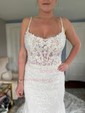 Mermaid Scoop Neck Lace Prom Dresses With Appliques