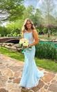 Mermaid Scoop Neck Tulle Beaded Prom Dresses With Appliques