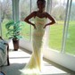 Mermaid Scoop Neck Tulle Beaded Prom Dresses With Appliques