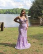 Mermaid Strapless Tulle Corset Prom Dresses With Appliques