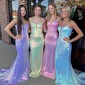 Mermaid V-neck Sparkly Sequin Corset Prom Dresses