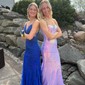 Mermaid V-neck Sparkly Sequin Corset Prom Dresses