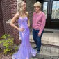 Mermaid V-neck Sparkly Sequin Corset Prom Dresses