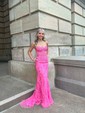 Mermaid Strapless Tulle Corset Prom Dresses With Appliques