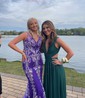 Mermaid V-neck Backless Tulle Prom Dresses With Appliques