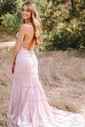Mermaid Scoop Neck Backless Tulle Prom Dresses With Appliques