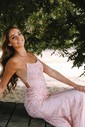 Mermaid Scoop Neck Backless Tulle Prom Dresses With Appliques