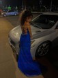 Mermaid Scoop Neck Backless Tulle Prom Dresses With Appliques