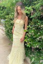 Mermaid Scoop Neck Backless Tulle Prom Dresses With Appliques