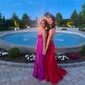 Sheath/Column Strapless Tulle Corset Prom Dresses With Appliques