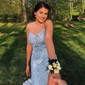 Mermaid Scoop Neck Backless Tulle Prom Dresses With Appliques
