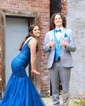 Mermaid V-neck Tulle Prom Dresses With Appliques