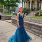 Mermaid V-neck Tulle Prom Dresses With Appliques