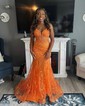 Mermaid V-neck Lace Corset Prom Dresses With Appliques