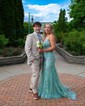 Mermaid V-neck Lace Corset Prom Dresses With Appliques