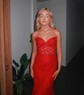 Mermaid Strapless Tulle Prom Dresses With Appliques