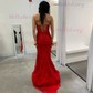 Mermaid Strapless Tulle Prom Dresses With Appliques