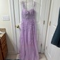 Sheath/Column Sweetheart Tulle Sweep Train Appliques Lace Prom Dresses