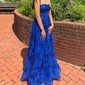 Ball Gown Strapless Lace Corset Prom Dresses With Appliques