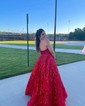 Ball Gown Strapless Lace Corset Prom Dresses With Appliques