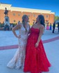 Ball Gown Strapless Lace Corset Prom Dresses With Appliques
