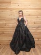 Ball Gown V-neck Glitter Tulle Prom Dresses