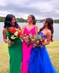 Princess Strapless Tulle Ruffle Prom Dresses