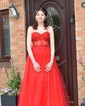 Princess Strapless Tulle Ruffle Prom Dresses