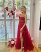 Ball Gown Sweetheart Tulle Corset Prom Dresses With Appliques
