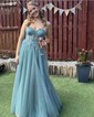Ball Gown Sweetheart Tulle Corset Prom Dresses With Appliques