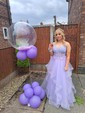 Princess V-neck Tulle Ruffle Prom Dresses with Appliques