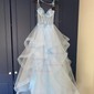 Princess V-neck Tulle Ruffle Prom Dresses With Beading