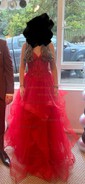 Princess V-neck Tulle Ruffle Prom Dresses With Beading