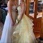 Princess V-neck Tulle Ruffle Prom Dresses With Beading