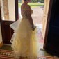 Princess V-neck Tulle Ruffle Prom Dresses With Beading