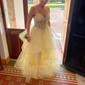 Princess V-neck Tulle Ruffle Prom Dresses With Beading